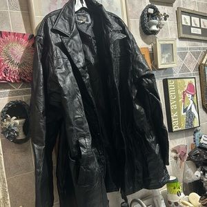 Executive division leather coat